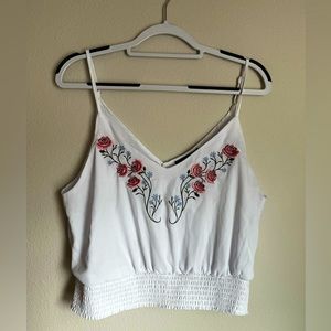Forever 21 White Floral Tank